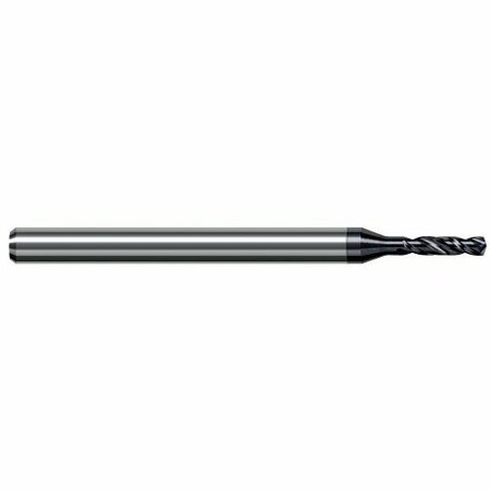 HARVEY TOOL 0.01in. Drill dia. x 0.0480 in. Carbide HP Drill for Hardened Steels, 2 Flutes, AlTiN Nano Coated FDW0100-C6